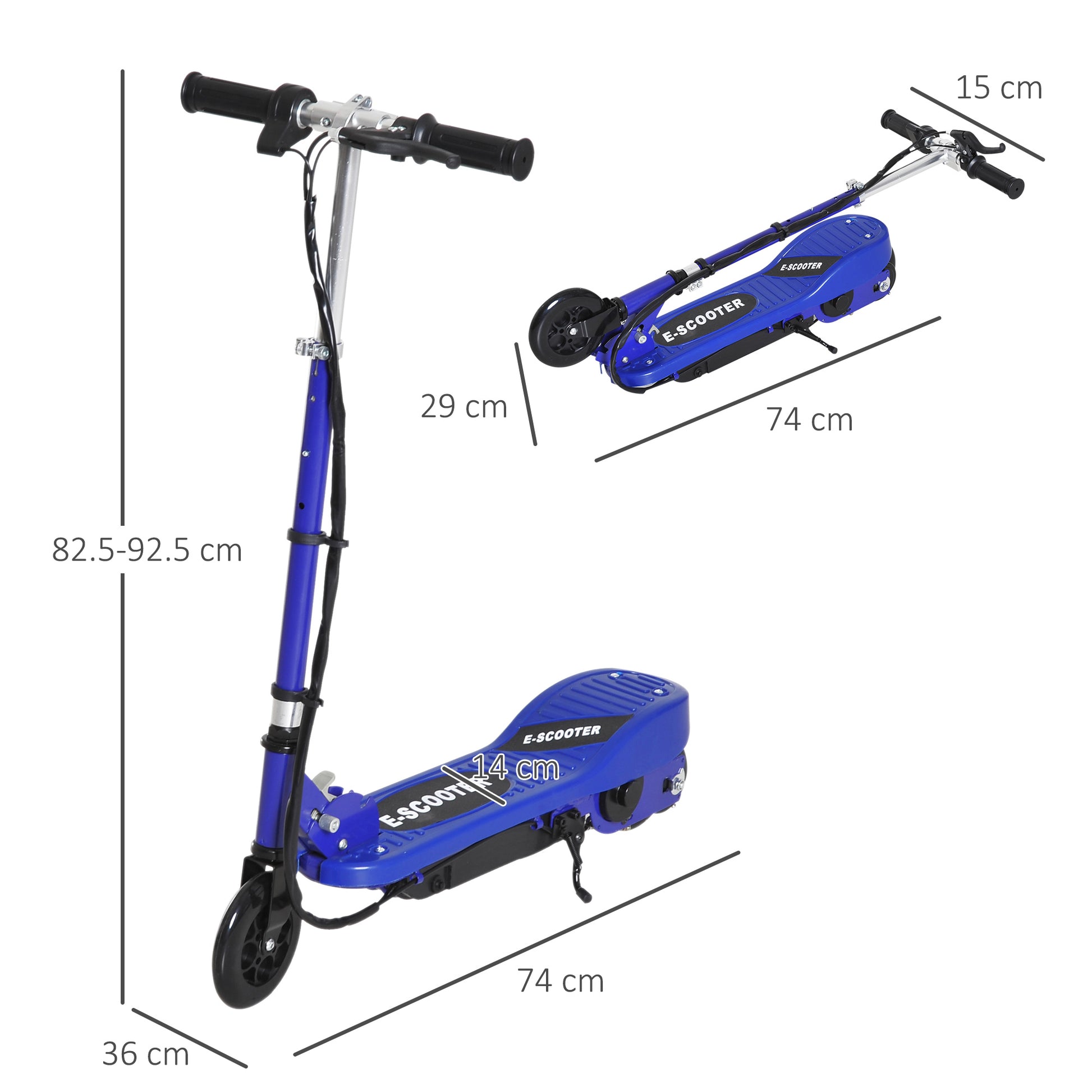 Homcom Folding Electric Kids Scooter Ride on Age 7-14