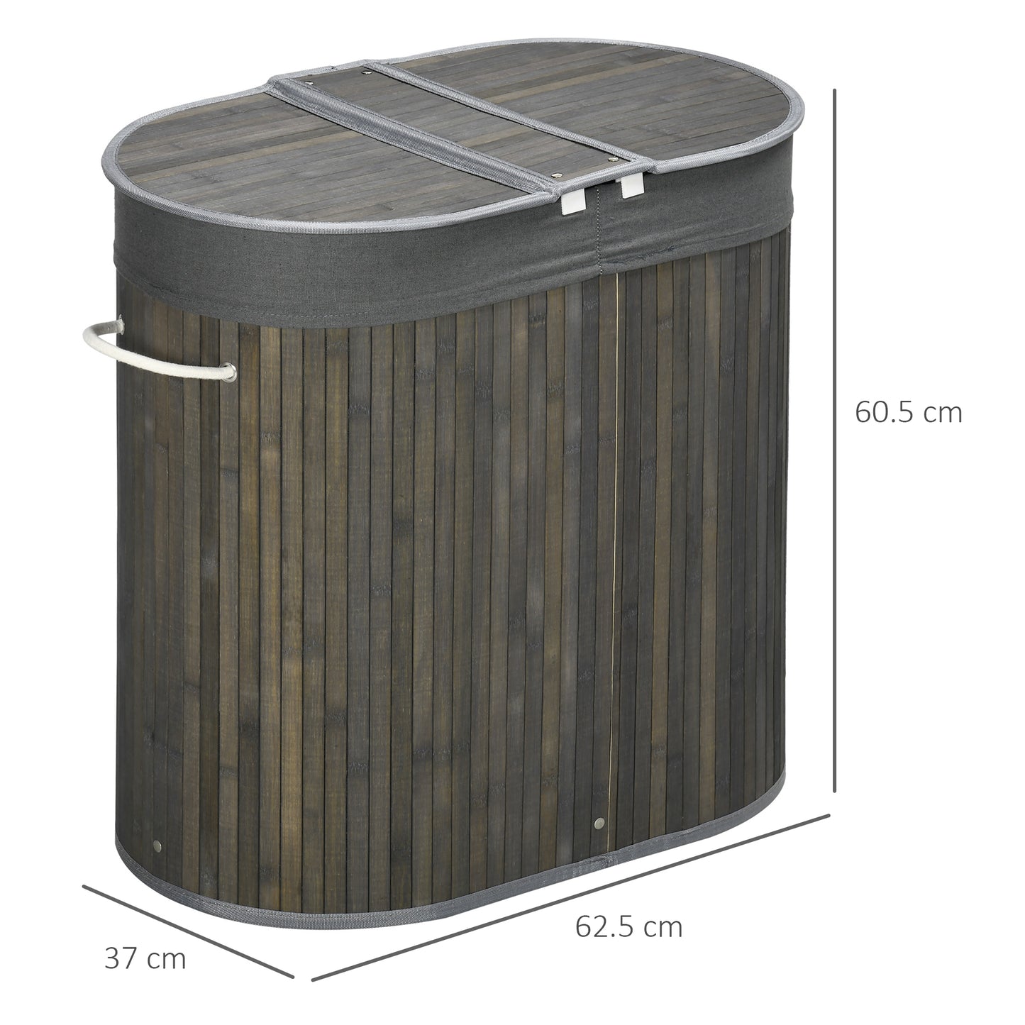 Homcom Bamboo Laundry Basket With Lid