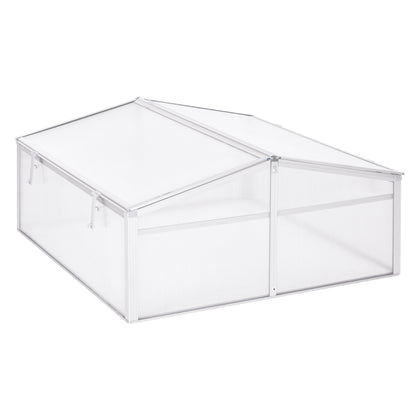 Outsunny 100L x 100W x 48H cm PC Board Greenhouse Adjustable Roof Grow House -Transparent