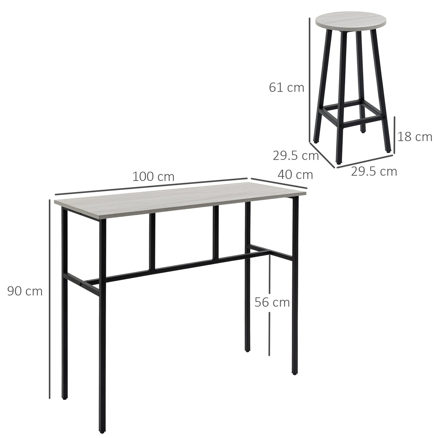 Homcom 6-Piece Bar Table Set