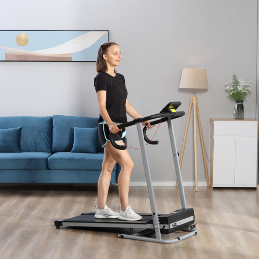 Homcom Electric Treadmill Home Running Machine 500W 28kg-Black/Grey