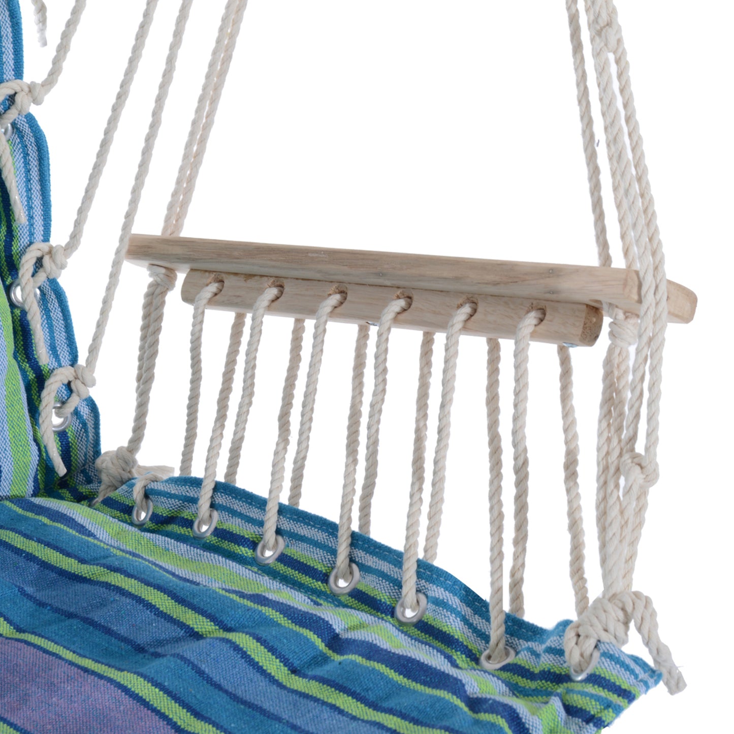 Outsunny Hanging Rope Chair with Soft Padded Seat & Backrest