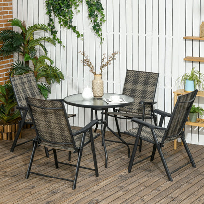 Outsunny 5 Pieces PE Rattan Dining Sets