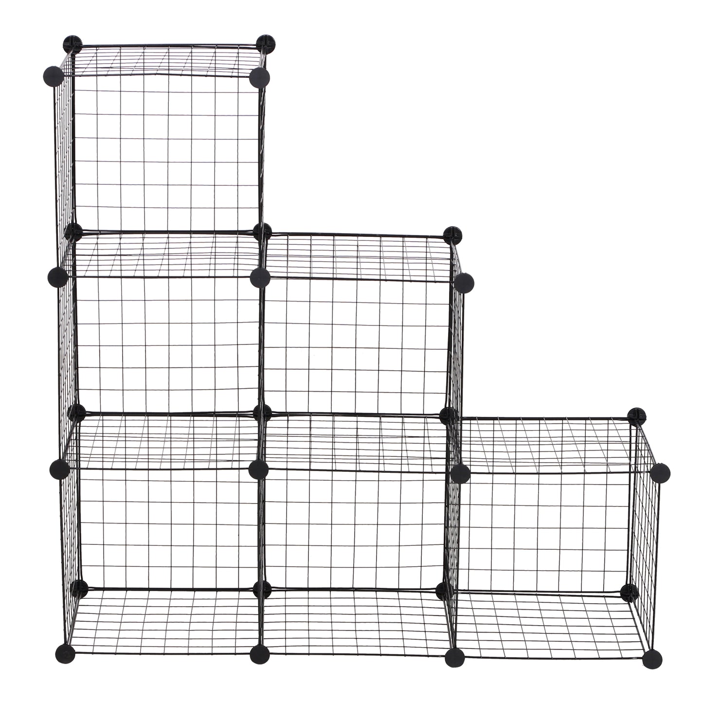 Homcom DIY 6 Cube Metal Wire Rack Interlocking Storage Cabinet Living Room Organiser Display Shelves Black