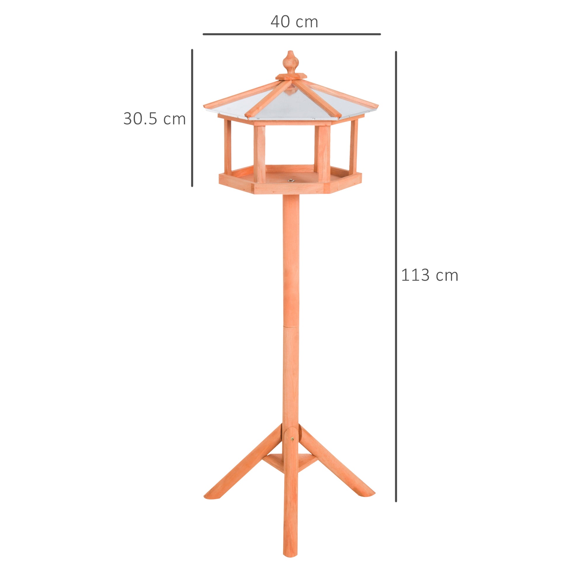 Bejing 113cm Bird Table Wood Natural by Pawhut