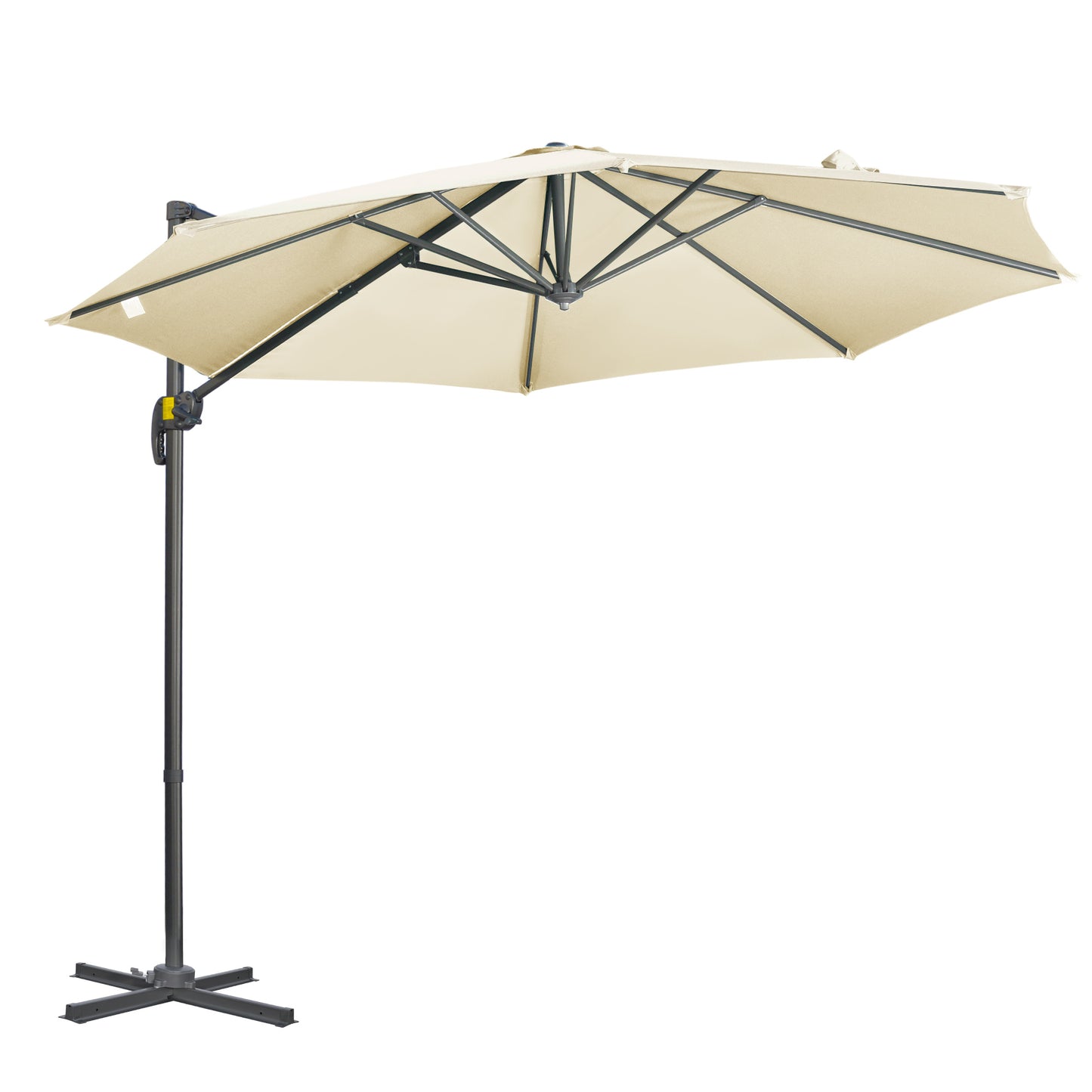 Outsunny 3 x 3(m) Cantilever Parasol with Cross Base