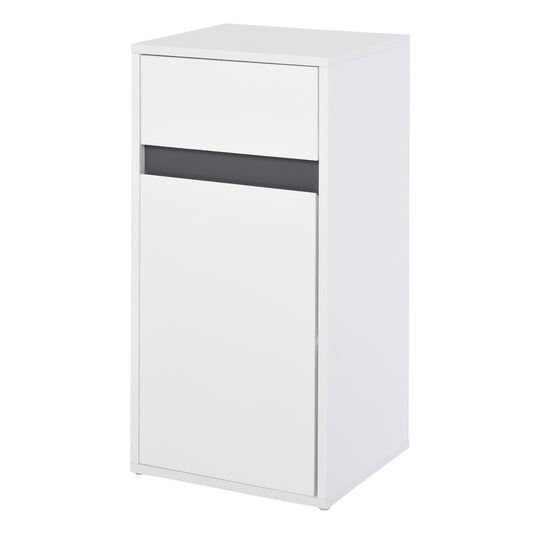 Homcom Medium-density fibreboard Tri-Compartment Bathroom Storage Cabinet White