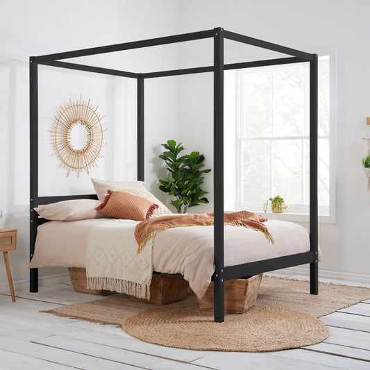 Mercia Four Poster King Bed Black-0