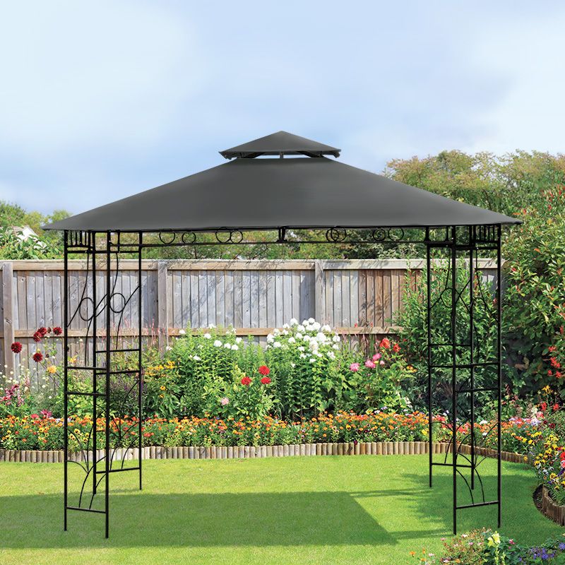 Merion Garden Gazebo by Croft with a 3 x 3M Charcoal Canopy - Croft Home & Garden