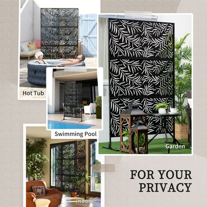 Outsunny Outdoor Privacy Screen with Stand and Ground Stakes