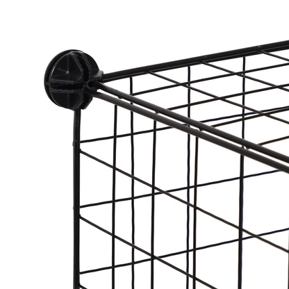 Homcom DIY 6 Cube Metal Wire Rack Interlocking Storage Cabinet Living Room Organiser Display Shelves Black