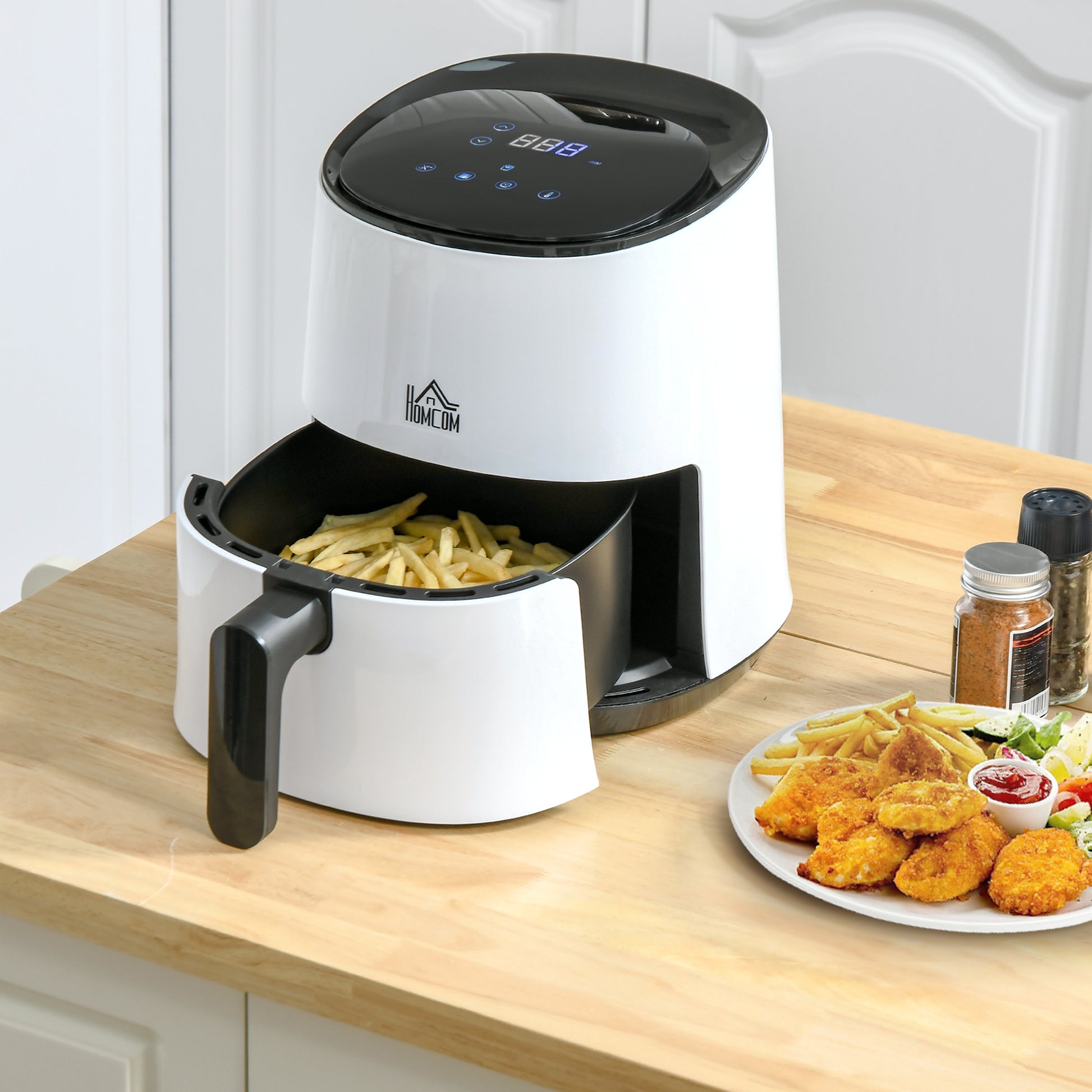 1300W 2.5L Air Fryer 7 Presets With Digital Display White & Black by Homcom