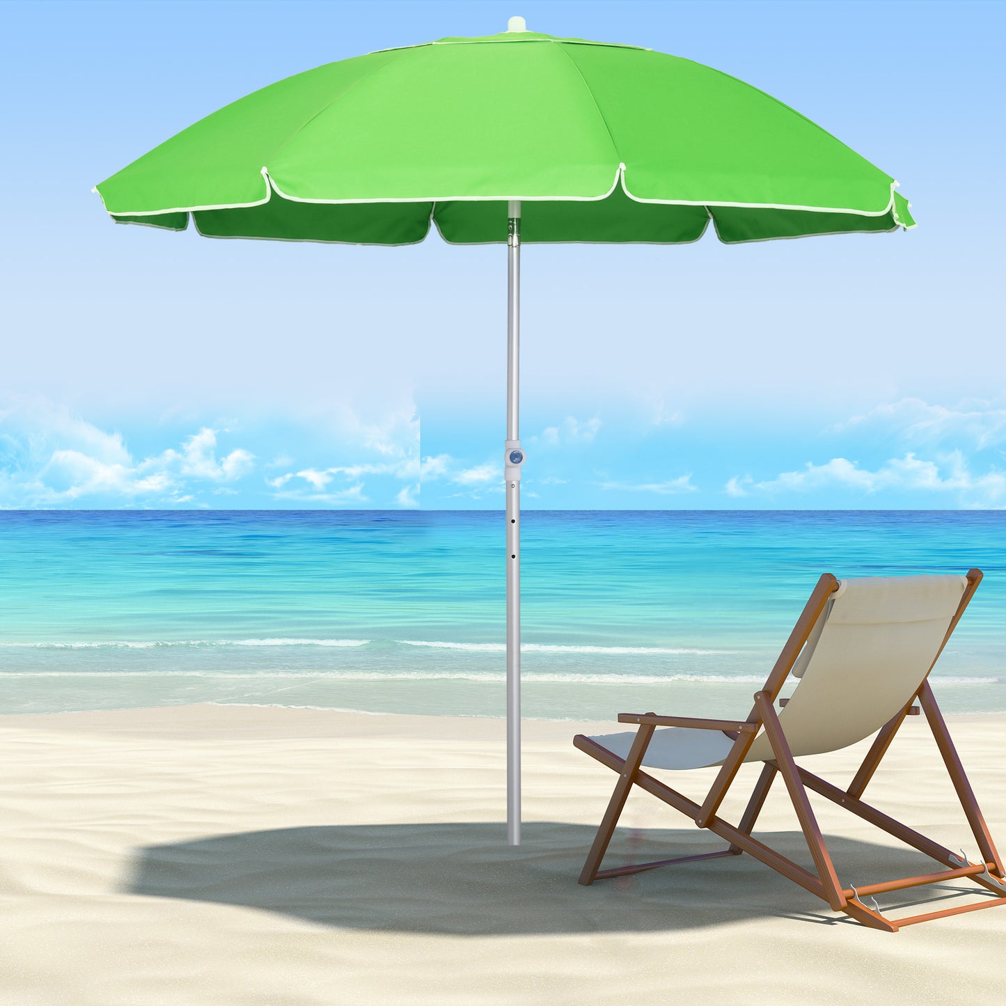 Outsunny 2M Arced Beach Umbrella