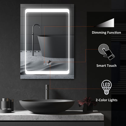 kleankin LED Illuminated Bathroom Mirror Cabinet with LED Lights