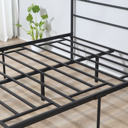 Homcom King Metal Bed Frame Solid Bedstead Base with Headboard and Footboard