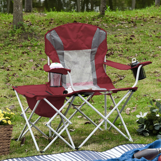 Outsunny Folding Camping Chair w/ Insulation Bag