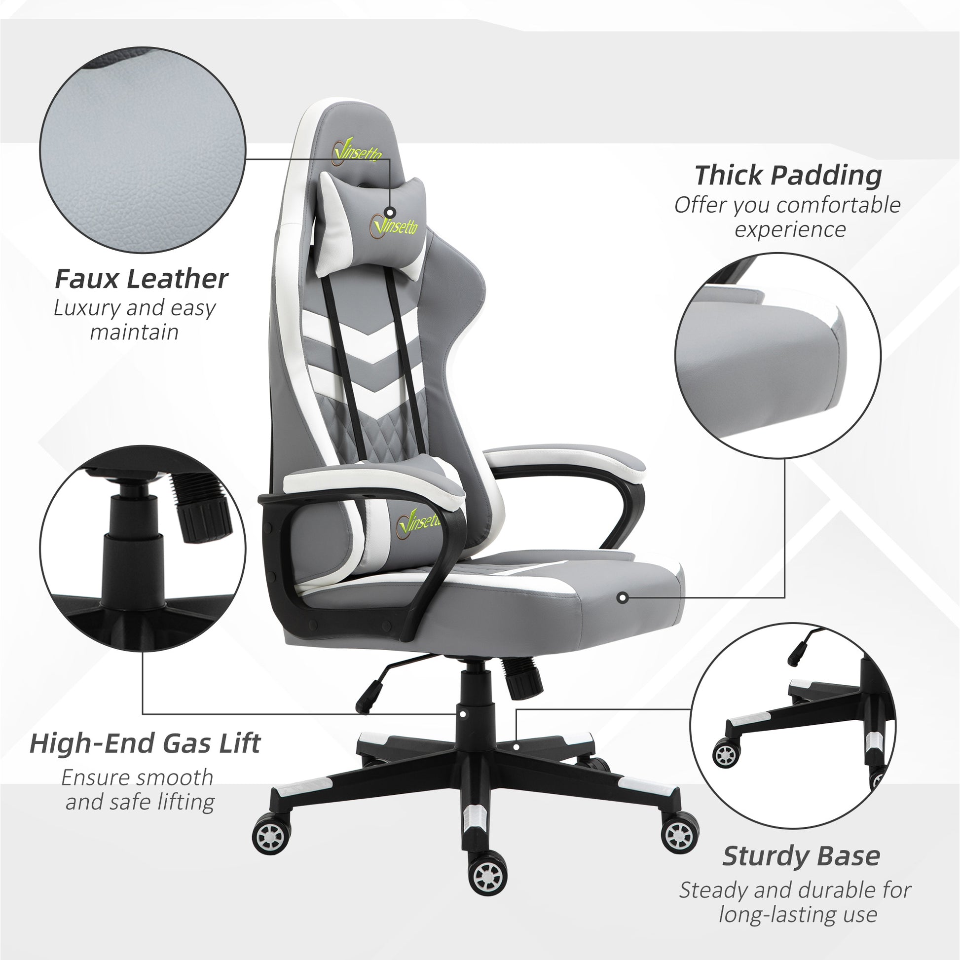 Vinsetto Racing Gaming Chair with Lumbar Support