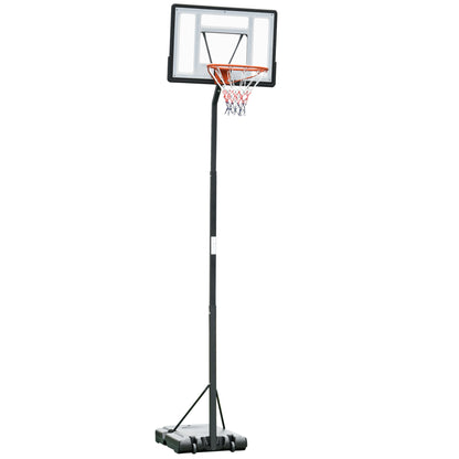 Homcom Steel Basketball Stand Height Adjustable Hoop Backboard Black