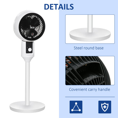 11" Oscillating Three Speed Pedestal Fan Black & White by Homcom