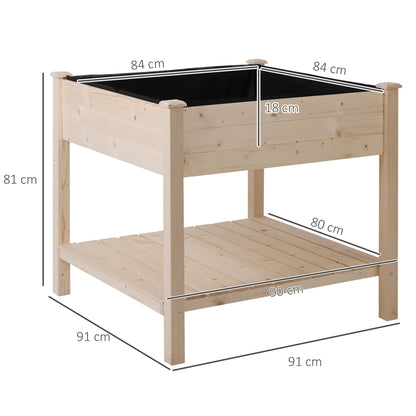 Outsunny Elevated Fir Wood Plant Box