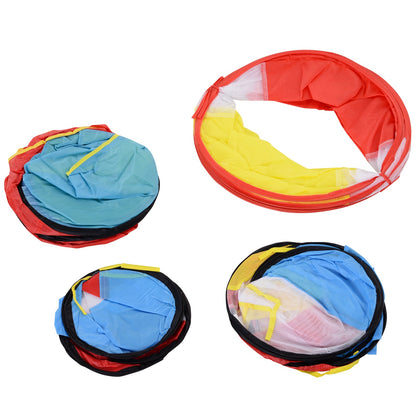 Homcom Pop Up House Tent Toddler Polyester 3 in 1 Play Tunnel Multi-Colour