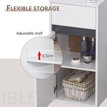 Homcom Medium-density fibreboard Tri-Compartment Bathroom Storage Cabinet White