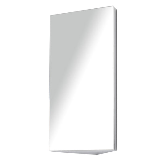 Homcom Stainless Steel Wall mounted Bathroom Corner Mirror Storage Cabinet Single Door 300mm (W)