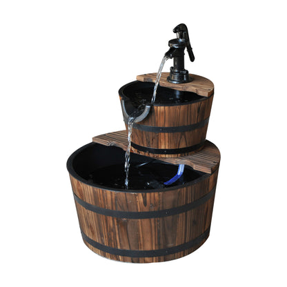 Outsunny Wooden Water Pump Fountain