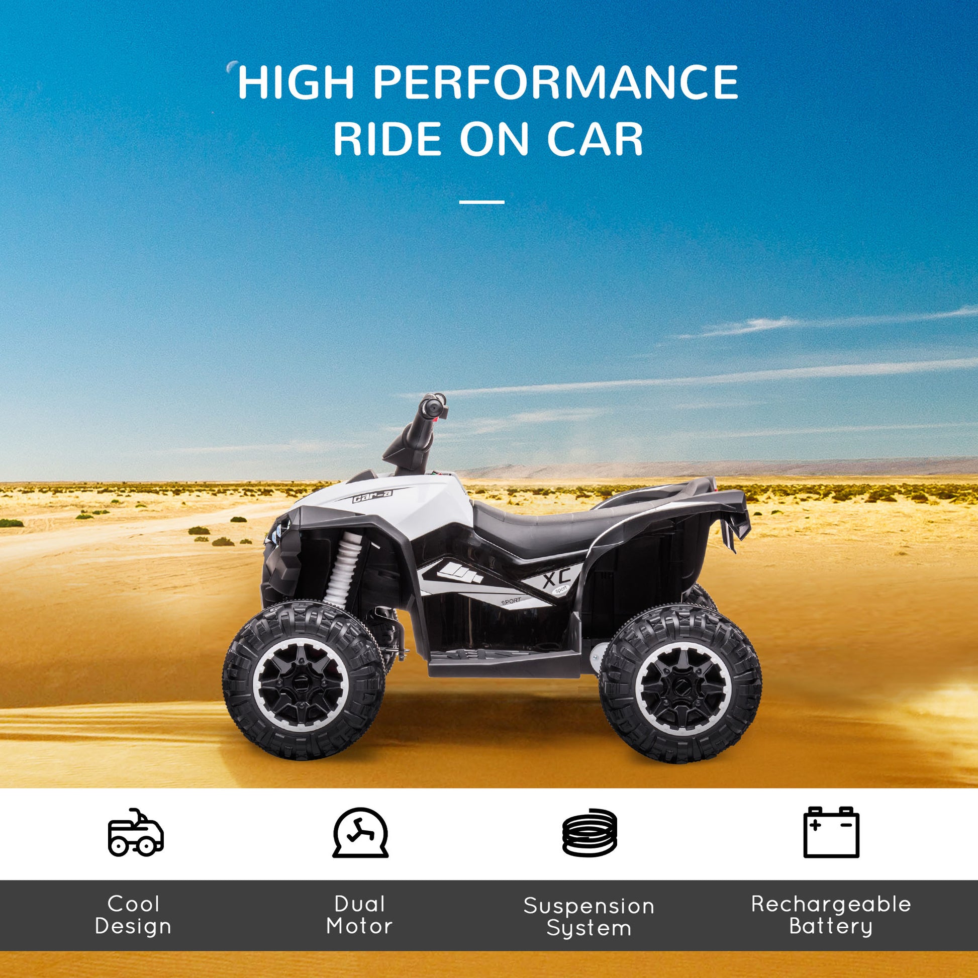 Homcom 12V Quad Bike with Forward Reverse Functions