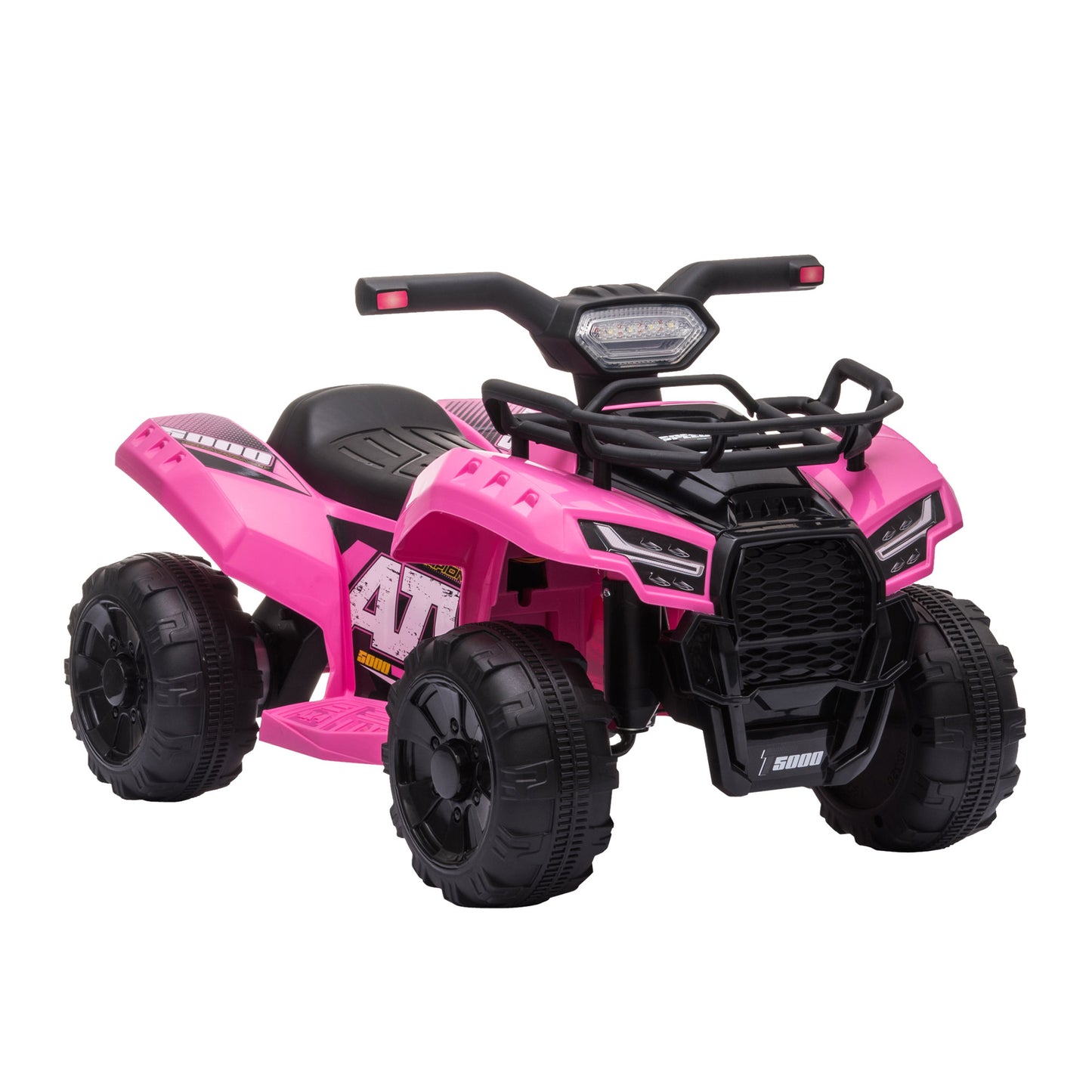 Homcom 6V Kids Electric Ride on Car Toddlers Quad Bike ATV Toy With Music for 18-36 months Pink