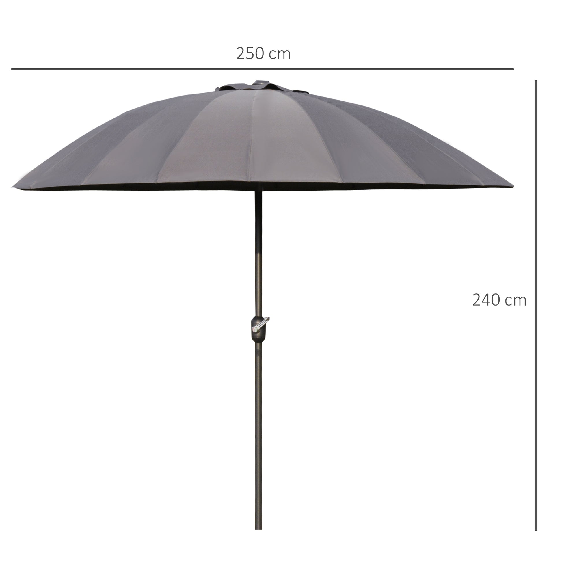 Outsunny 2.6m Shanghai Garden Parasol Umbrella with Crank & Tilt