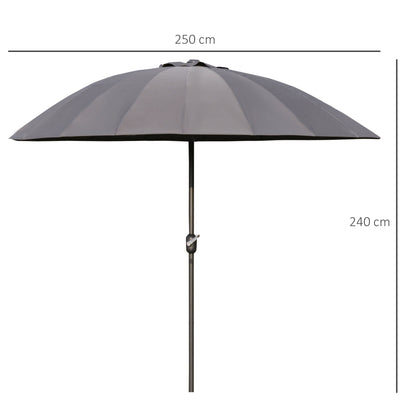 Outsunny 2.6m Shanghai Garden Parasol Umbrella with Crank & Tilt