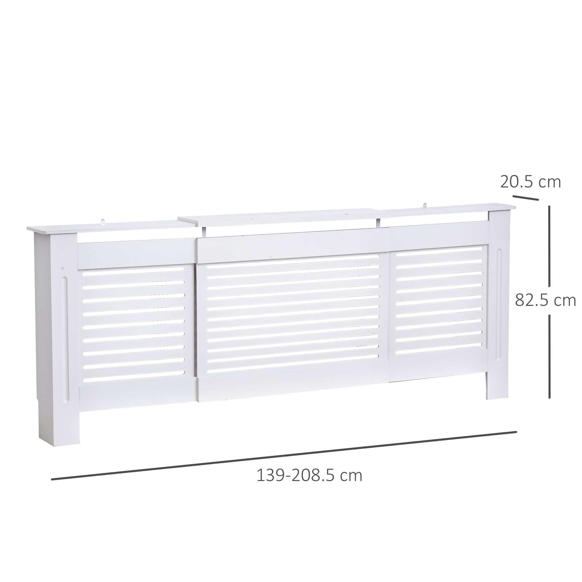 Homcom 145-210L x 21W x 83H cm Extendable Medium-density fibreboard Radiator Cover - White