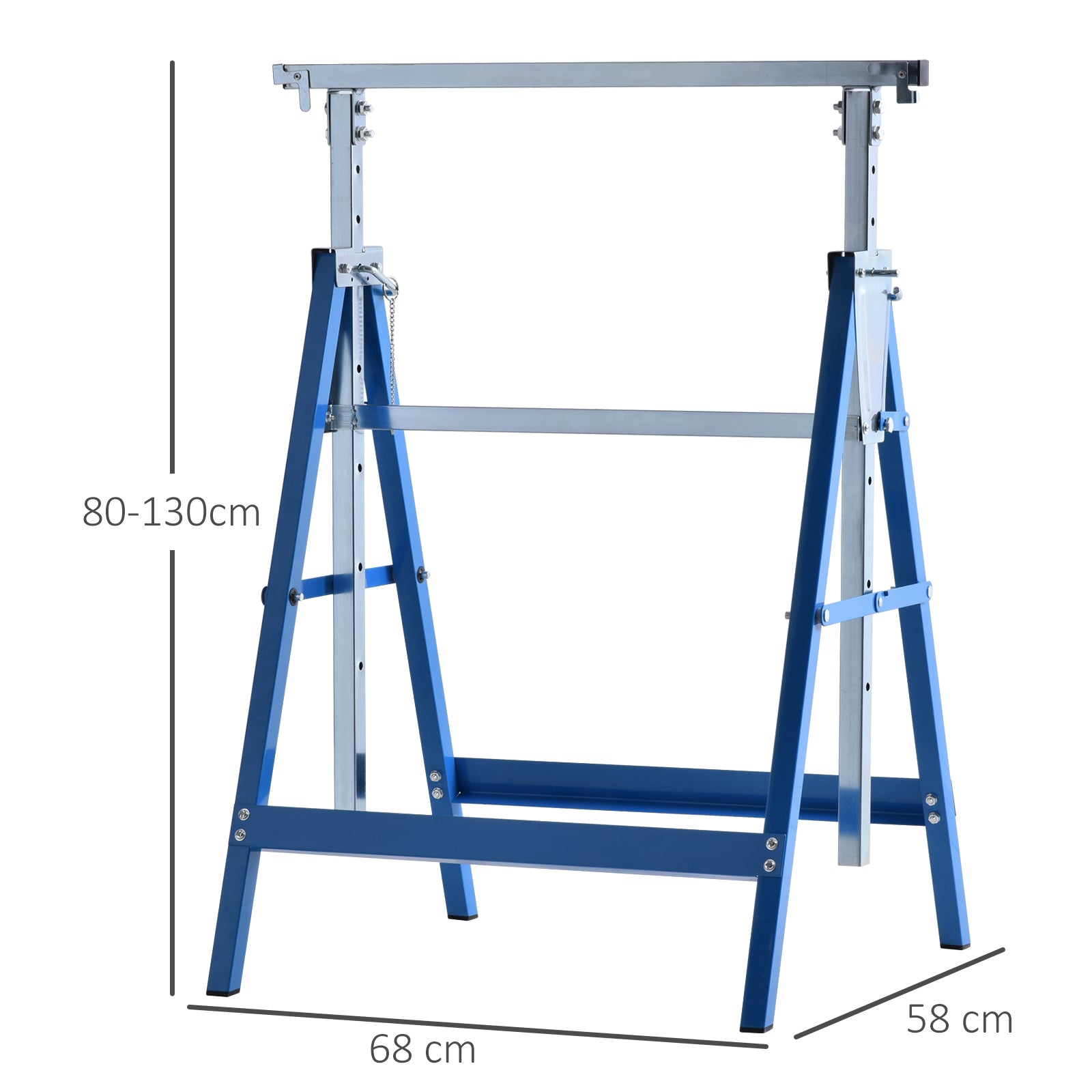 Homcom Steel Builders Twin-Set Telescopic Trestle Blue