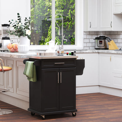 Homcom Wooden Kitchen Island on Wheels