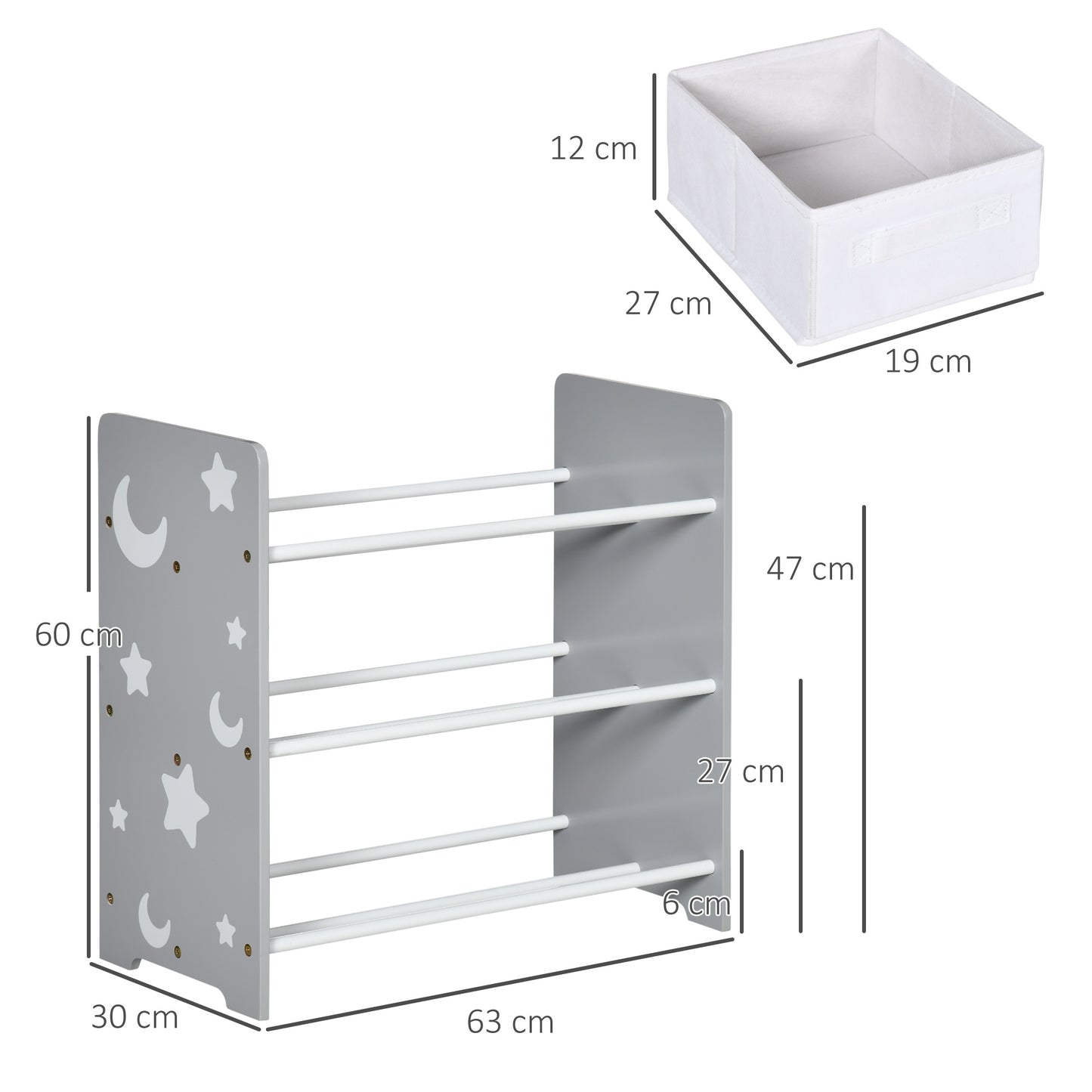 ZONEKIZ Kids Storage Unit with 9 Removable Storage Baskets