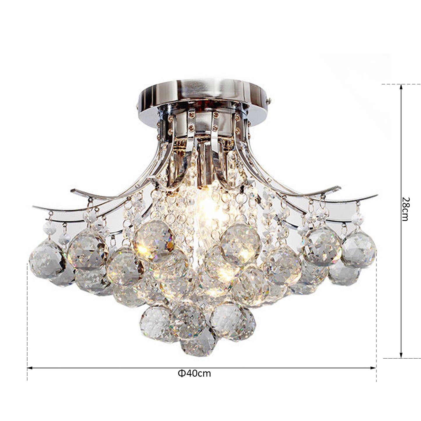 Homcom Modern K9 Crystal Ceiling Lighting Chandelier