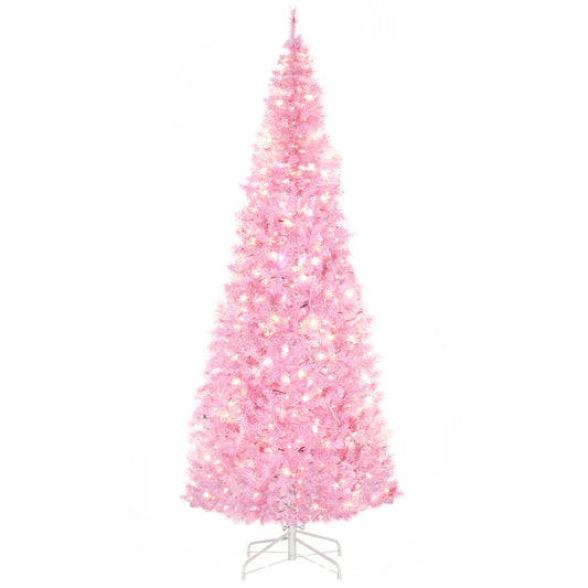 Homcom 7FT Tall Prelit Pencil Slim Artificial Christmas Tree with Realistic Branches
