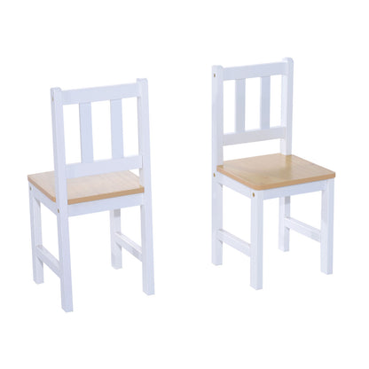 Homcom 4 Piece Kids Table And Chair Set With 2 Wooden Chairs