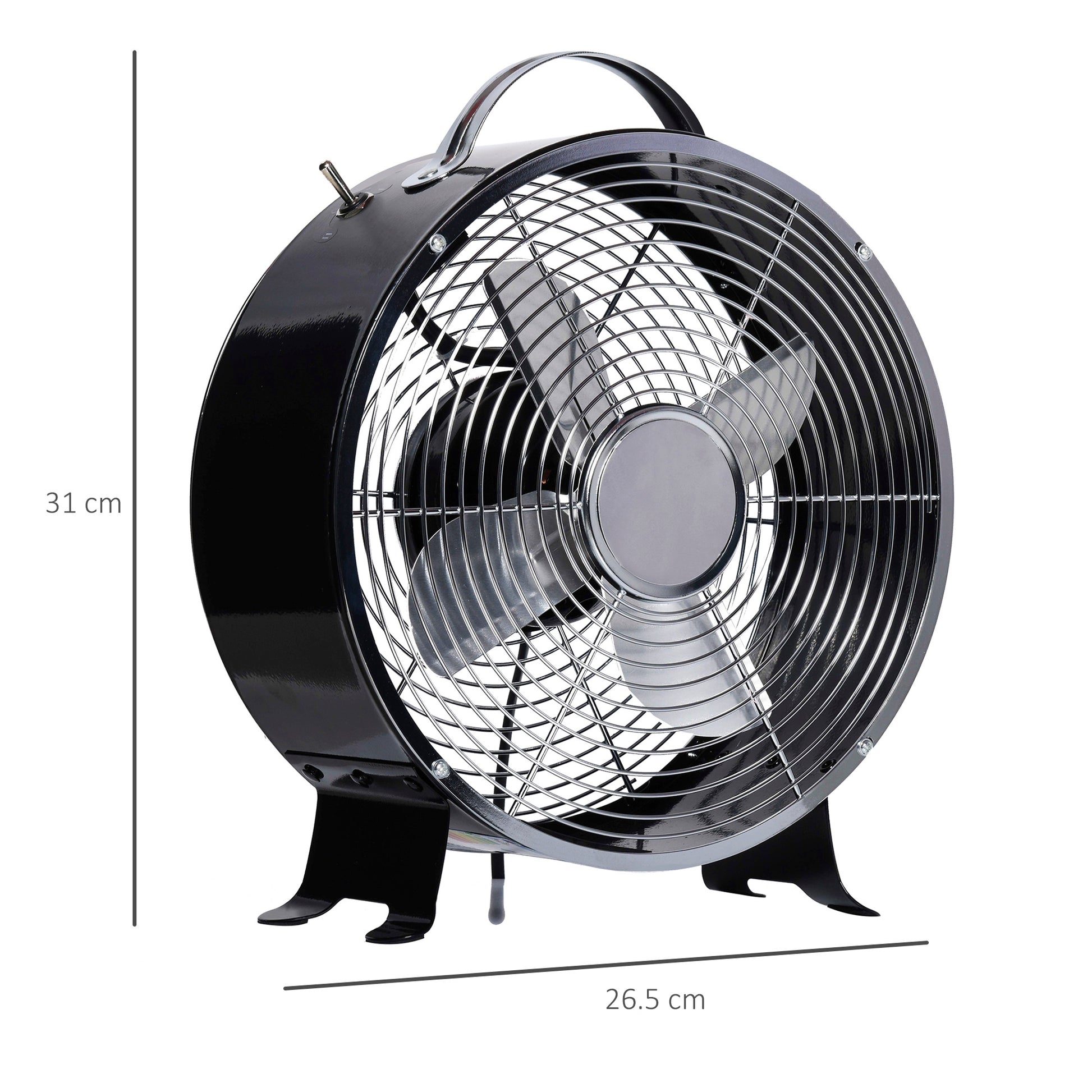 Homcom 26CM Electrical Table Desk Fan 2-Speed Portable for Home Office