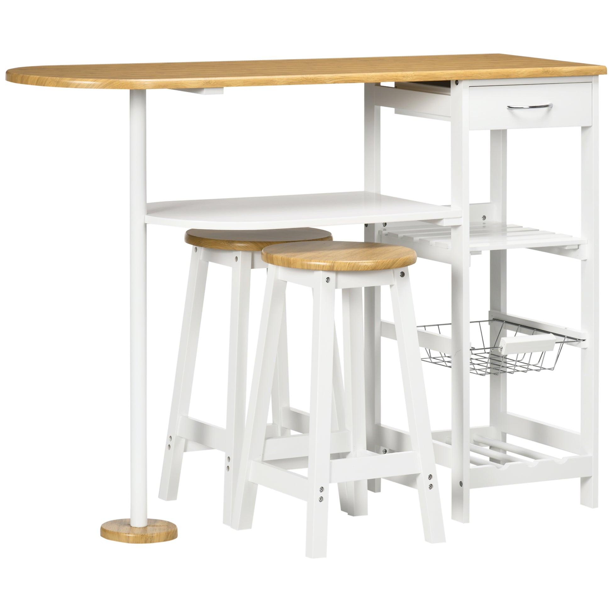 Homcom 3 Piece Bar Table Set