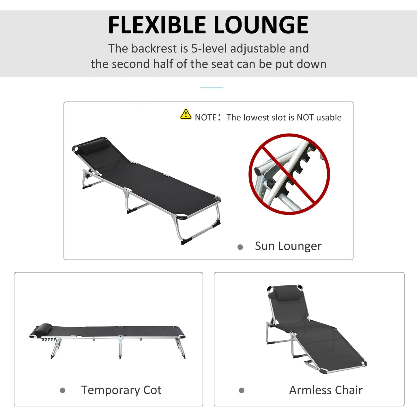 Outsunny Foldable Sun Lounger