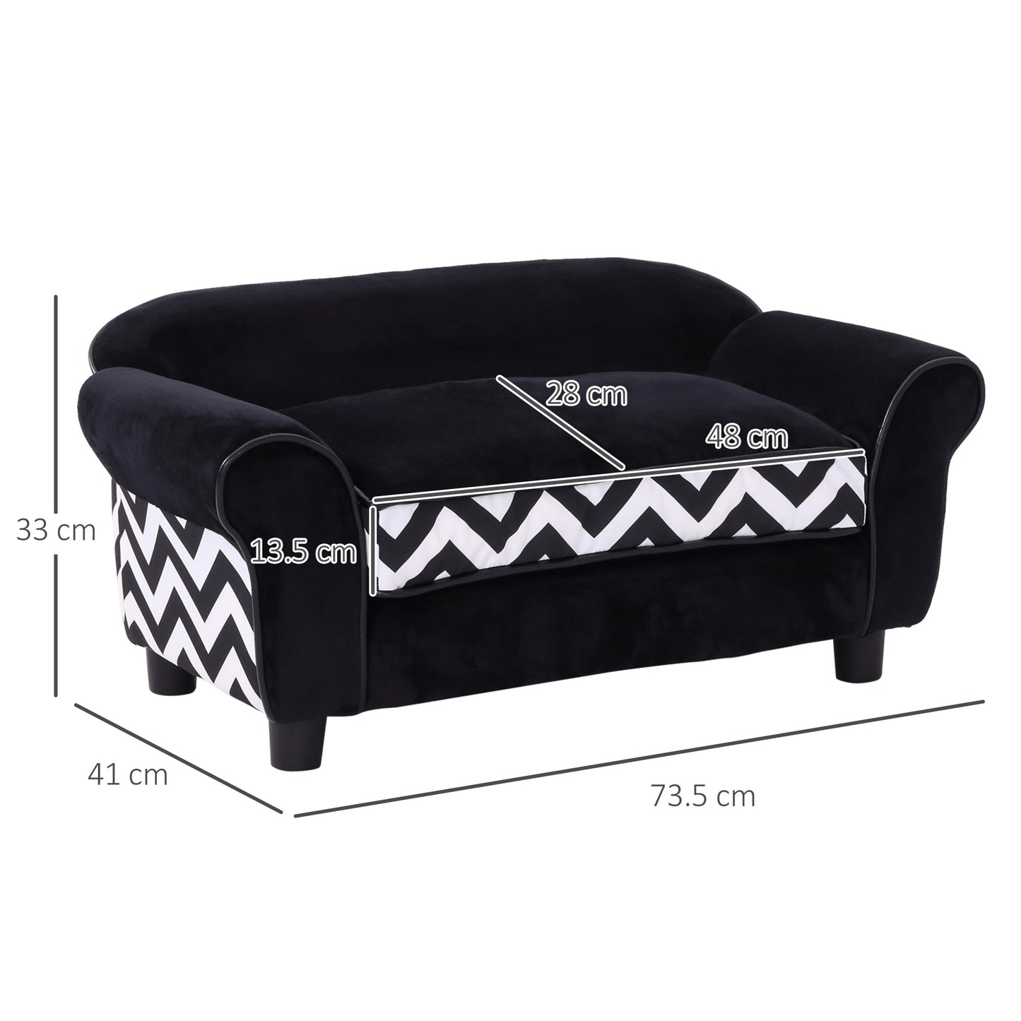 PawHut Velvet-Feel Small Dog Pet Bed - Black