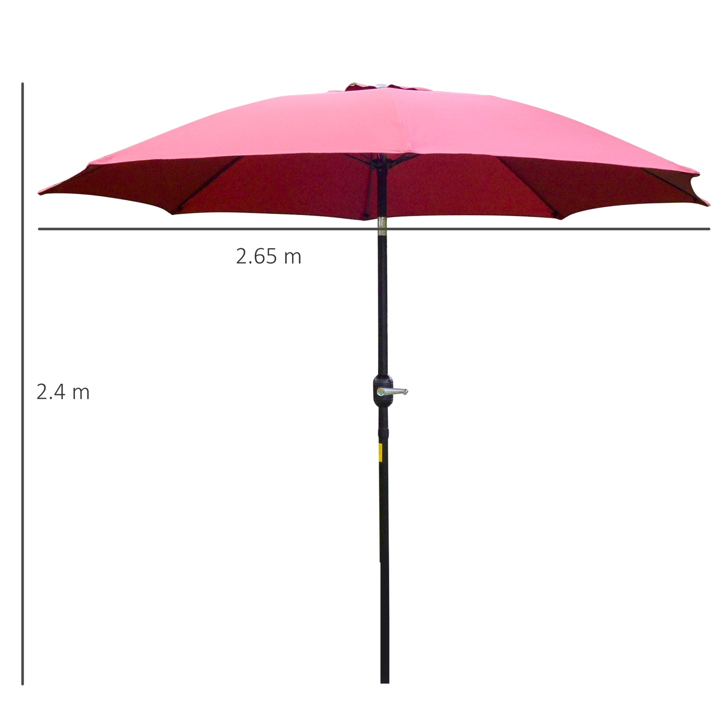 Outsunny ?2.6M Umbrella Parasol-Red