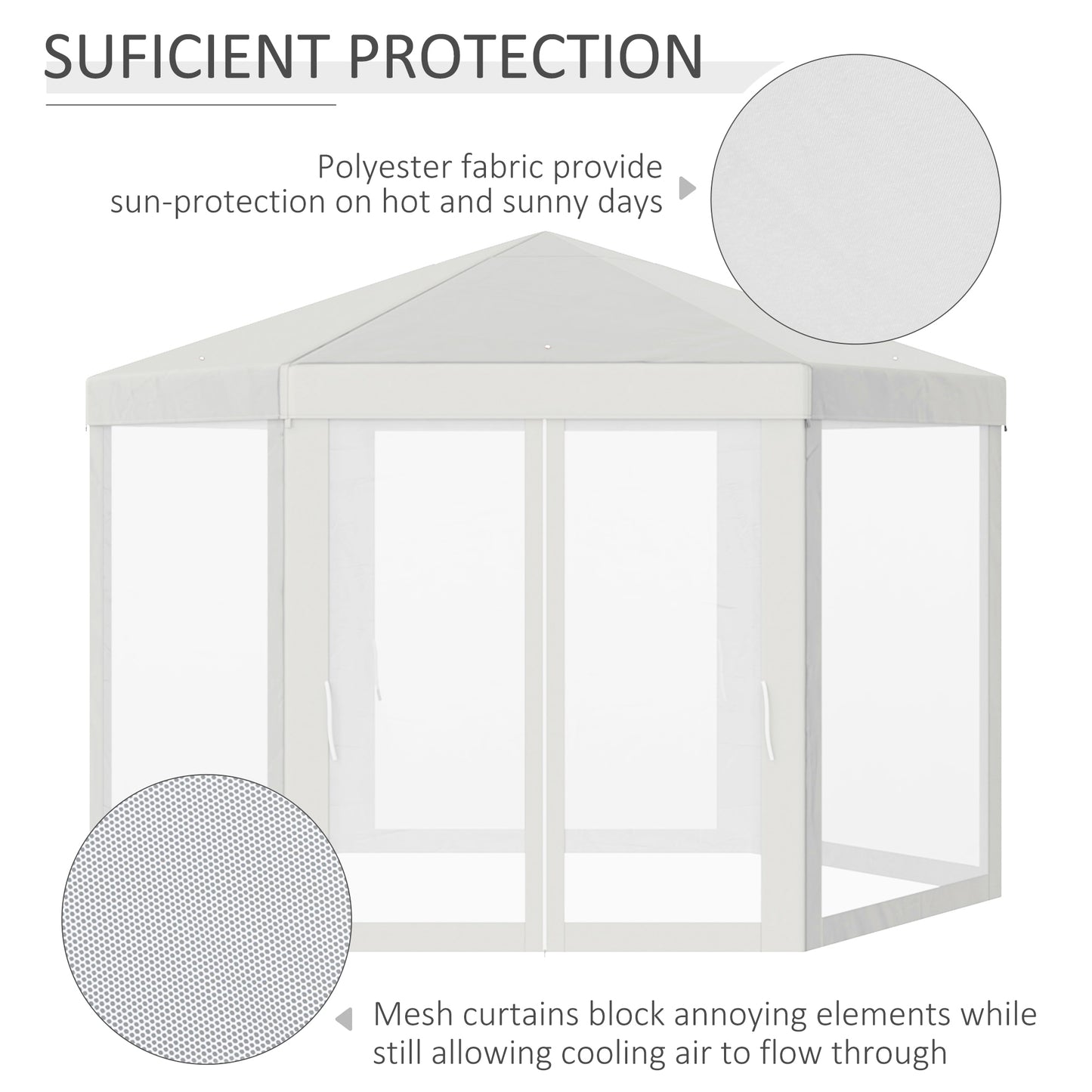 Outsunny 4M Hexagon Gazebo