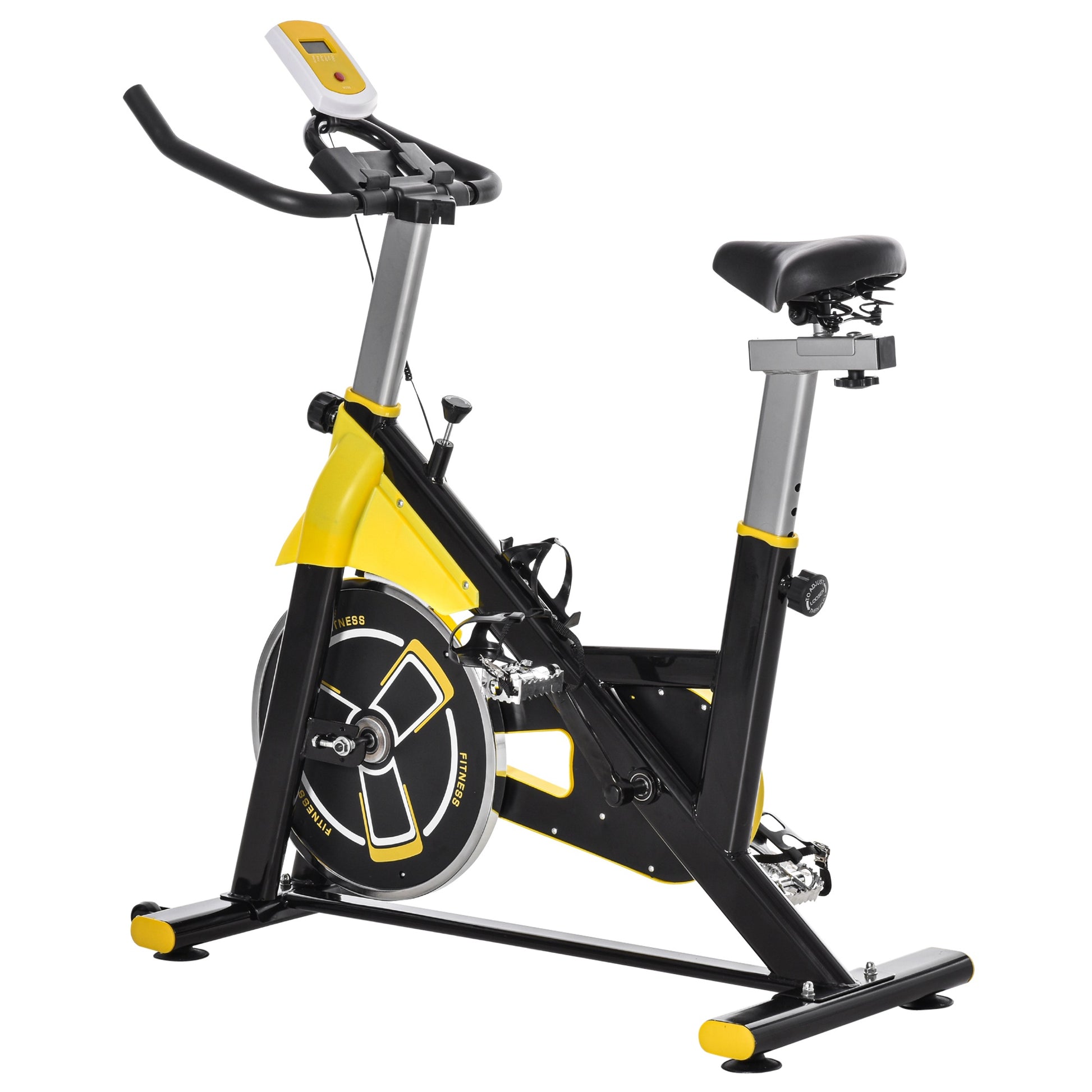 Homcom Cardio Exercise Bike with Belt Drive Adjustable Resistance Seat Handlebar LCD Display