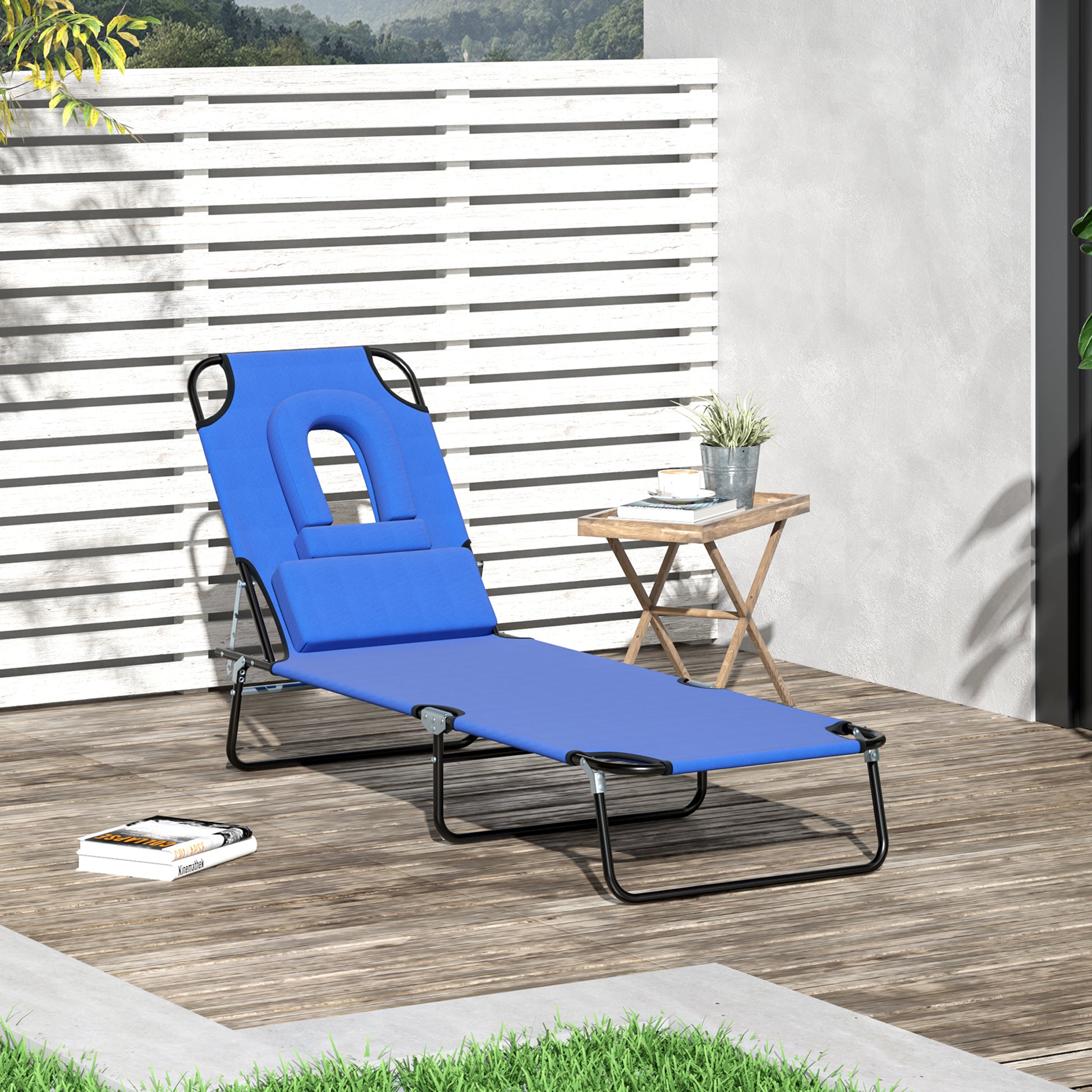 Outsunny Outdoor Foldable Sun Lounger