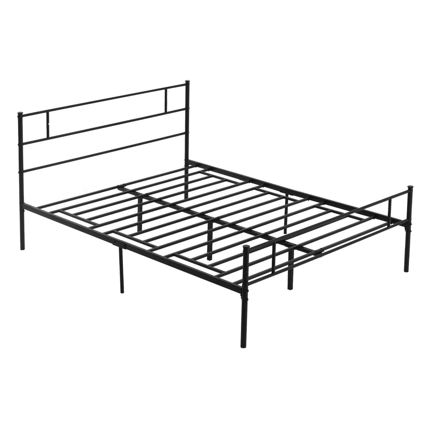 Homcom King Metal Bed Frame Solid Bedstead Base with Headboard and Footboard