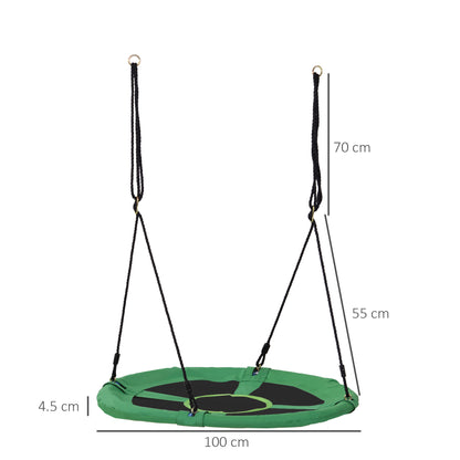 Homcom Kids Swing Outdoor Toys For Kids Diameter 100X4.5H cm-Black/Green