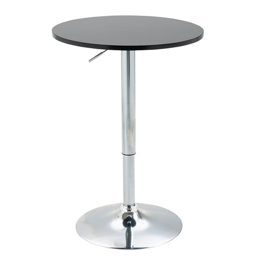 Homcom Round Height Adjustable Bar Table Counter Pub Desk with Metal Base for Home Bar